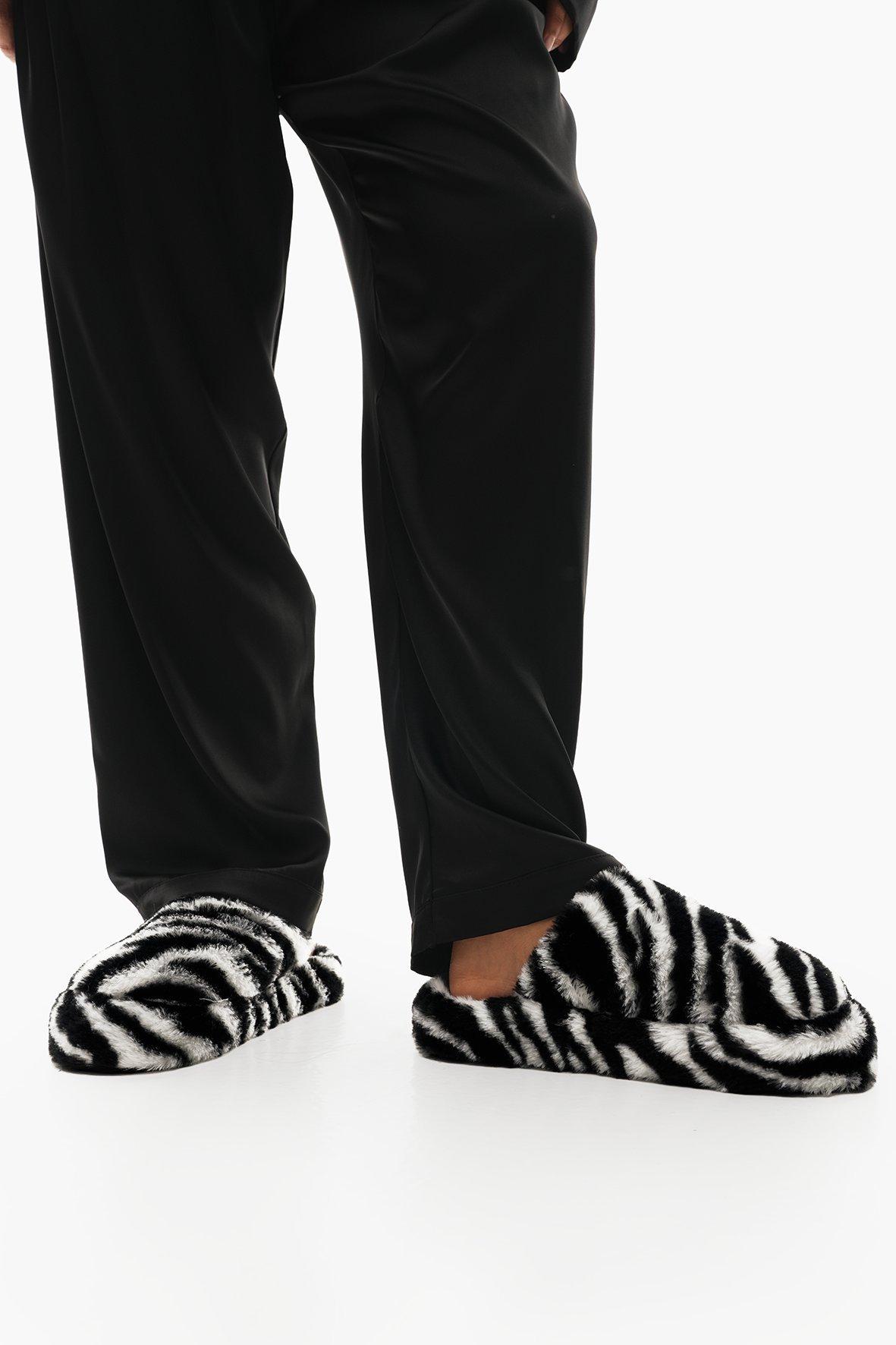 Zebra Platform Fluffy Slipper