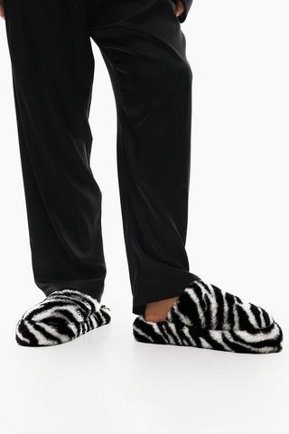 Zebra Platform Fluffy Slipper