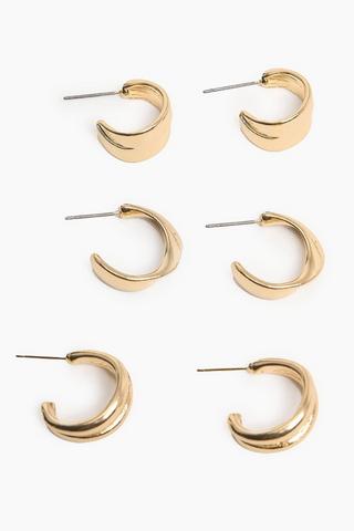 3 Pack Hoop Earrings