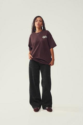 Crinkled Wide Leg Denim