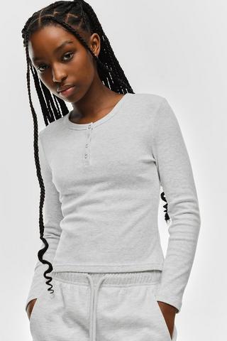 Long Sleeve Henley Top