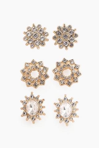 3 Pack Stud Earrings