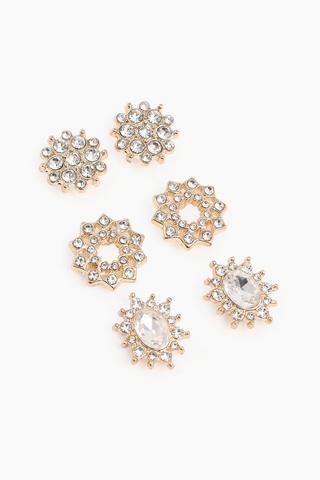 3 Pack Stud Earrings