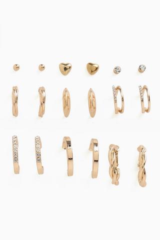 9 Pack Stud And Hoop Earrings