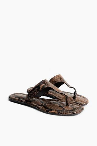 Snake Skin Thong Sandal