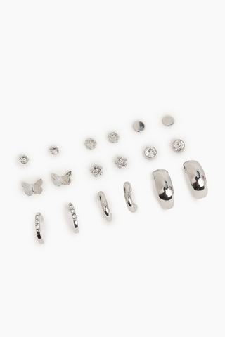 9 Pack Stud And Hoop Earrings