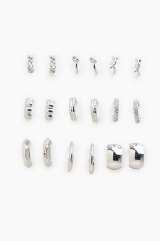 9 Pack Hoop Earrings