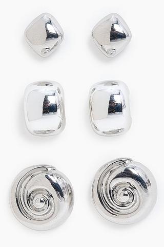 3 Pack Stud Earrings