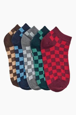 5 Pack Check Socks