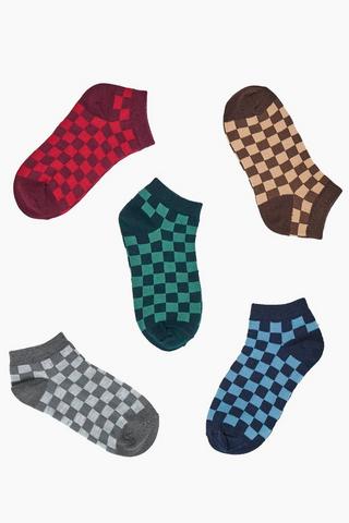 5 Pack Check Socks