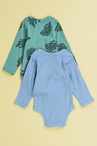 BB 2PK LS BODYSUIT CROC