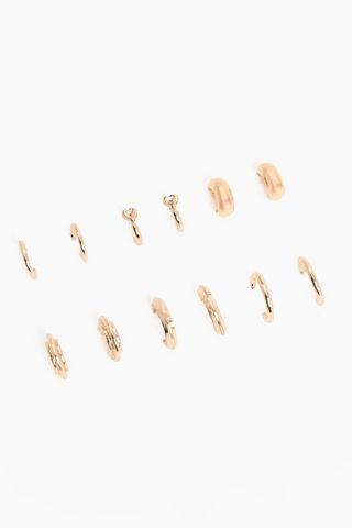 6 Pack Hoop Earrings