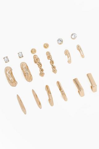 9 Pack Stud And Hoop Earrings