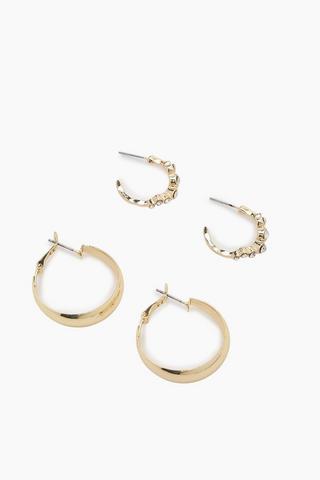 2 Pack Hoop Earrings