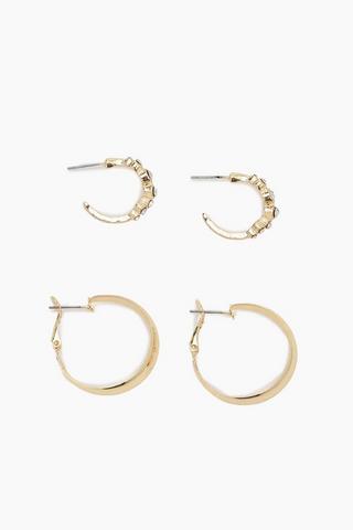 2 Pack Hoop Earrings