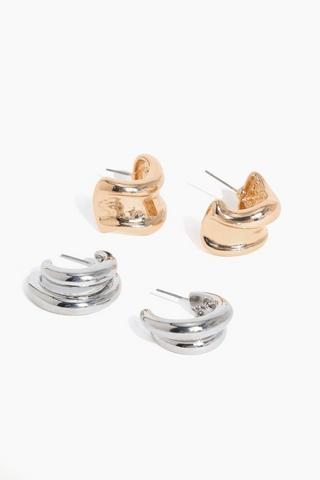 2 Pack Hoop Earrings