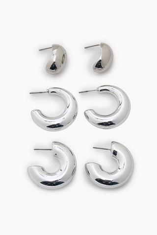 3 Pack Hoop Earrings