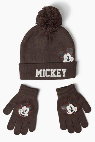 Mickey Beanie And Gloves Set