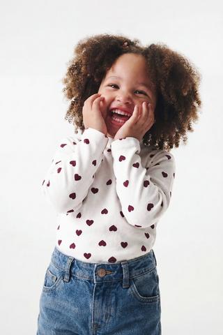 Heart Turtle Neck Top