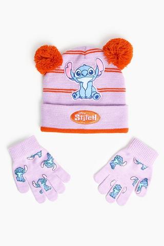 Stitch Beanie And Glove Set