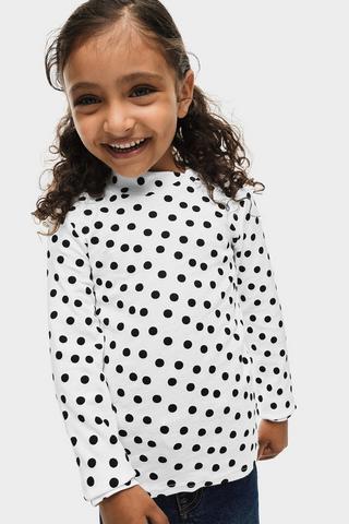 Polka Dot Turtle Neck Top