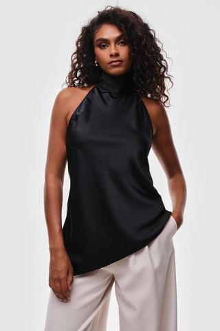 Satin Halter Neck Top
