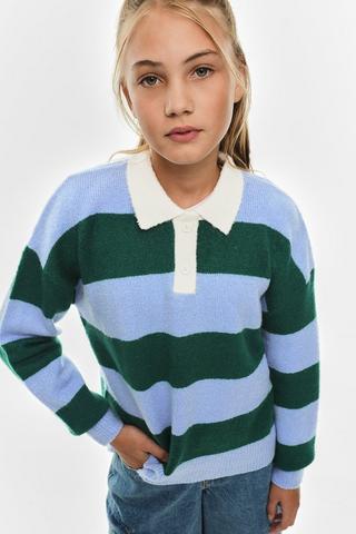 Slouchy Johnny Collar Knit Top