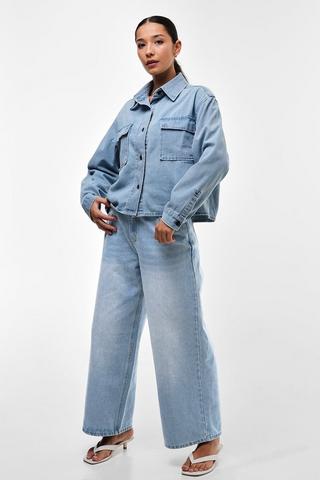 Cropped Wide Leg Denim