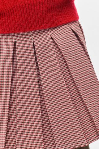Check Pleated Skirt