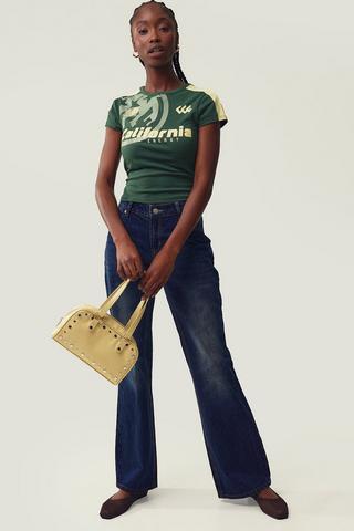 Rigid Loose Flare Leg Denim