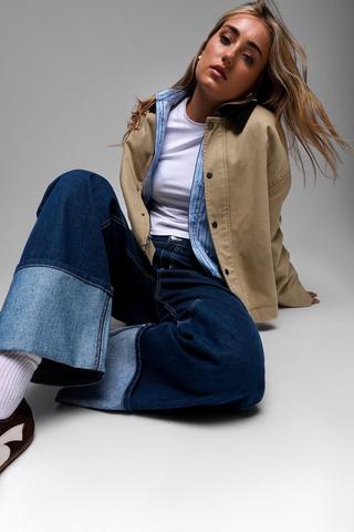 Wide Leg Turn Up Denim