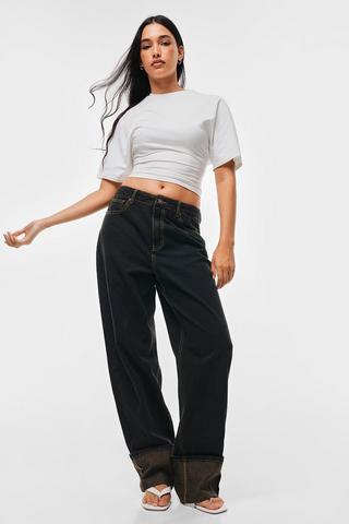 Straight Turn Up Denim