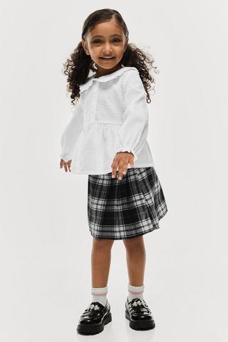 Check Pleated Skirt