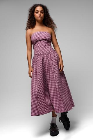 Gingham Fit And Flare Dress