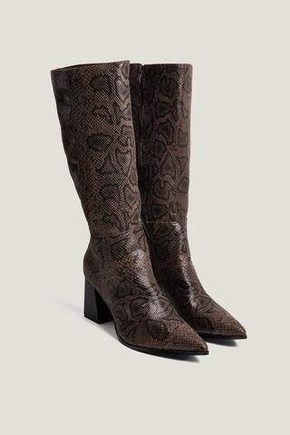 High Leg Snakeskin Boot