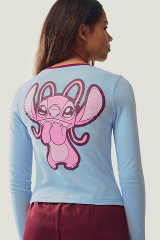 Stitch Long Sleeve Fitted T-Shirt