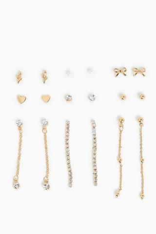 9 Pack Stud And Hoop Earrings