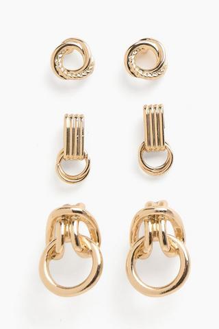 3 Pack Stud Earrings