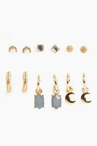 9 Pack Stud And Drop Earrings
