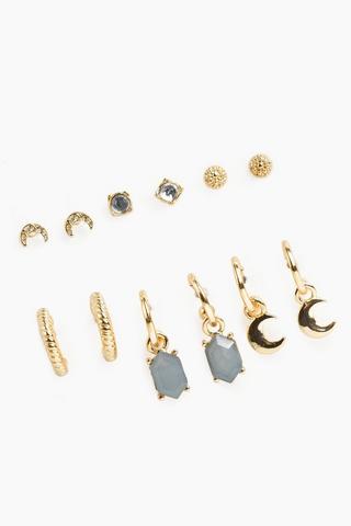 9 Pack Stud And Drop Earrings