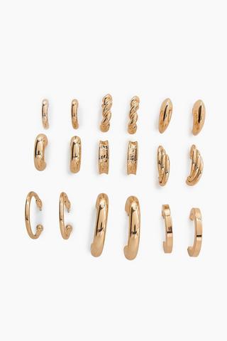 9 Pack Hoop Earrings