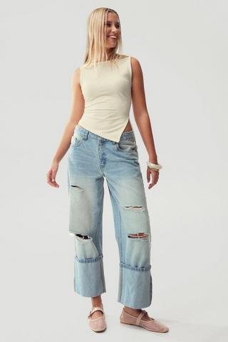 Straight Turn Up Denim