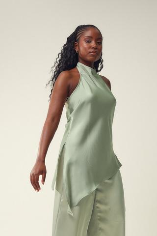 Satin Halter Neck Top