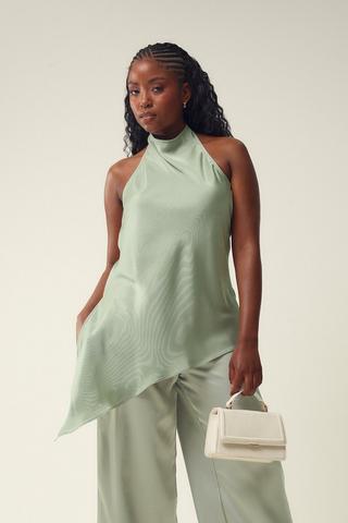 Satin Halter Neck Top