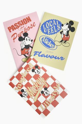 Mickey Mouse 3 Pack Note Books