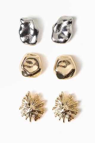 3 Pack Stud Earrings