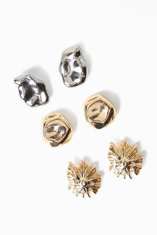 3 Pack Stud Earrings