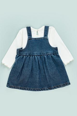 Denim Pinni Dress And Top Set