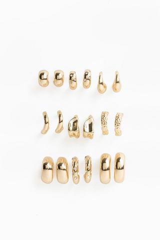 9 Pack Hoop Earrings