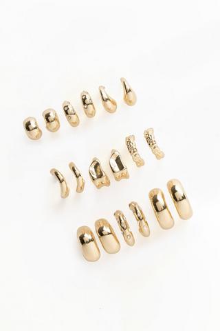 9 Pack Hoop Earrings
